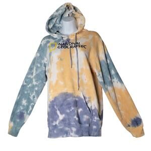 National Geographic Tie Dye Hoodie Sweatshirt Exuma Cays Bahamas‎ Size Small